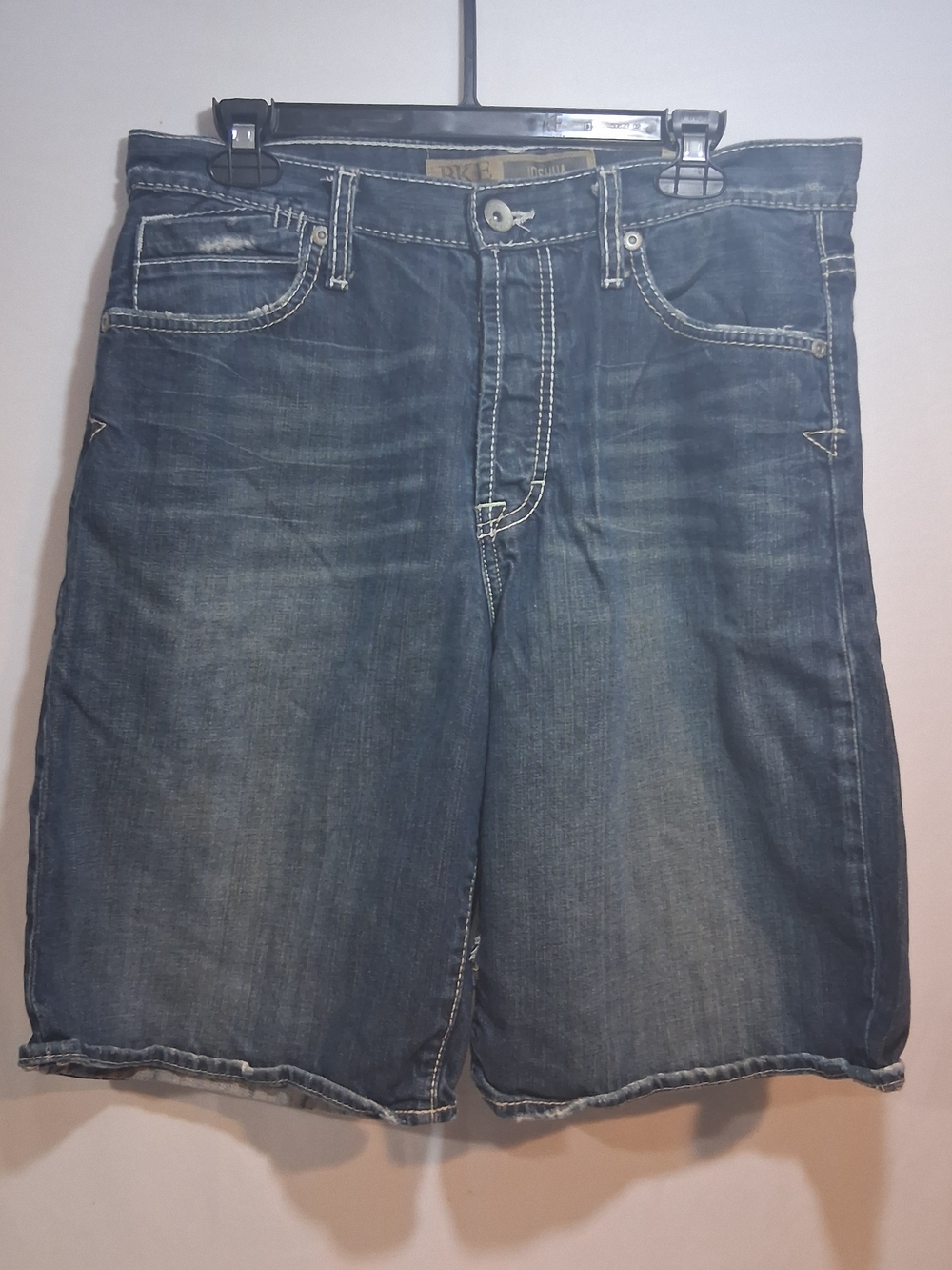 BKE Men's Faded Blue Denim Jean Shorts